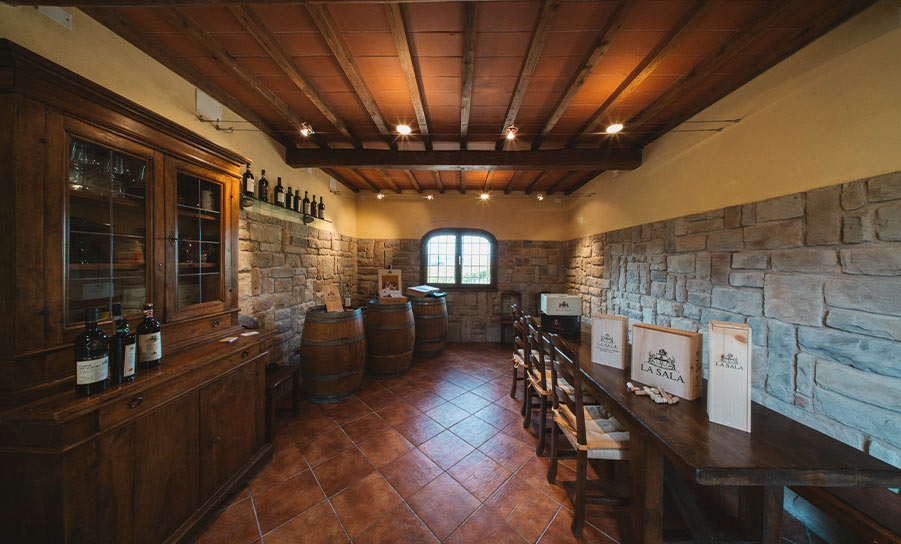 la sala Organic Boutique Winery toscana vino cantina chianti classico tuscany